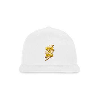 Rock'N'Roll Sign With Lightning Bolt - Snapback Baseball Cap - white - Front