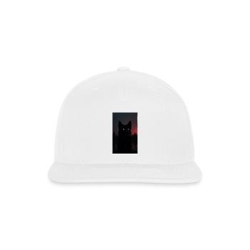 Mysterious Black Wolf at Night - Snapback Baseball Cap - white - Front