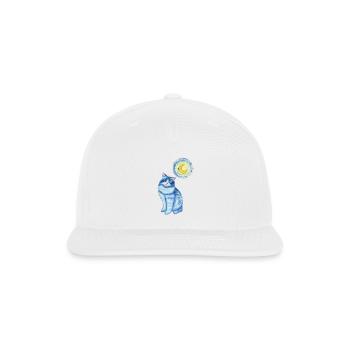 Blue Van Gogh Starry Night Ragdoll Cat Graphic - Snapback Baseball Cap - white - Front