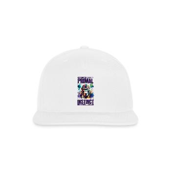 Unique Primal Instinct Neon Ape Artwork Design - Snapback Baseball Cap - white - Front