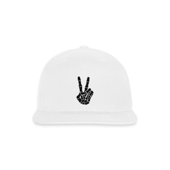 Skeleton Hand Rock On Silhouette - Snapback Baseball Cap - white - Front