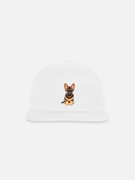 Amber Pup German Shepherd - Snapback Baseball Cap - white