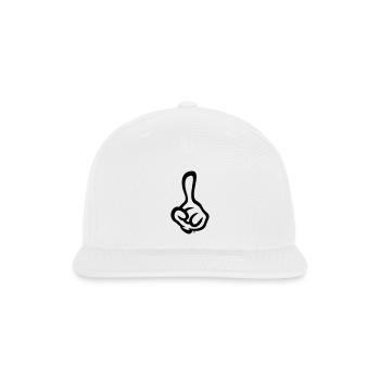 Raised Index Finger (Left Hand / 1C) - Snapback Baseball Cap - white - Front