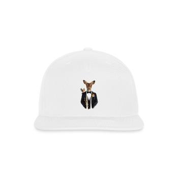 Elegant Deer in a Tuxedo with Birds - Snapback Baseball Cap - white - Front