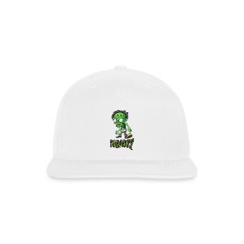 Funny Little Green Zombie Illustration- - Snapback Baseball Cap - white - Front