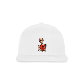 Sad Skeleton Holding Broken Heart - Snapback Baseball Cap - white - Front