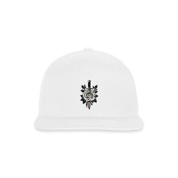 dagger and rose - Snapback Baseball Cap - white - Front