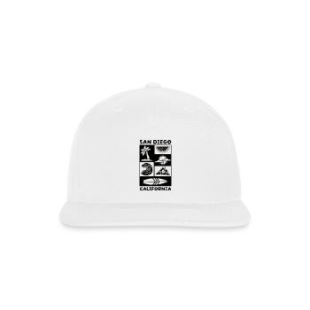 San Diego Beach  - Snapback Baseball Cap - white - Front