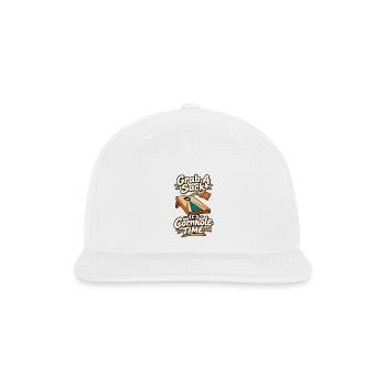 Cornhole Time Slogan Art - Snapback Baseball Cap - white - Front