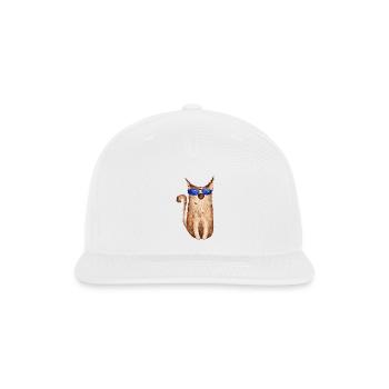 SCRUFFY CAT FUNNY CAT - Snapback Baseball Cap - white - Front