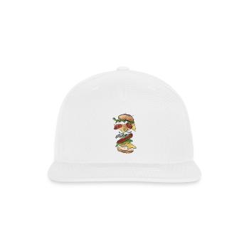 Burger - Snapback Baseball Cap - white - Front