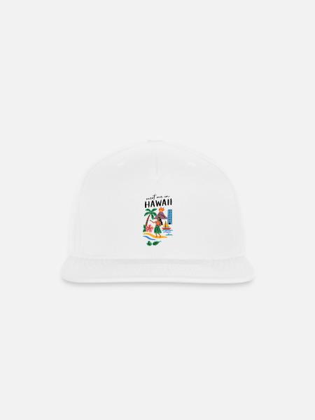 Hawaii Adventure Summer Tee - Snapback Baseball Cap - white