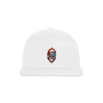Santa Skull Christmas Mashup - Snapback Baseball Cap - white - Front