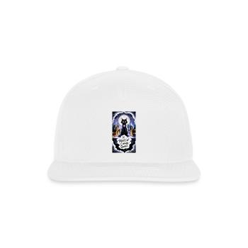 50 Black Cat Energy Quotes – Mystic Aesthetic Cat  - Snapback Baseball Cap - white - Front