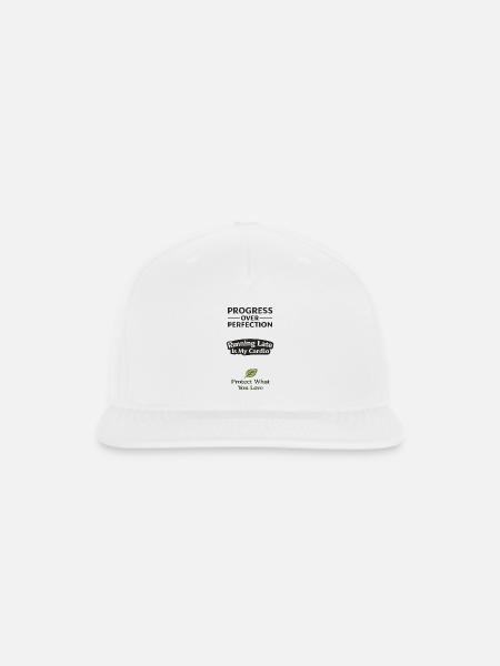 Progress Over Perfection Tee - Snapback Baseball Cap - white