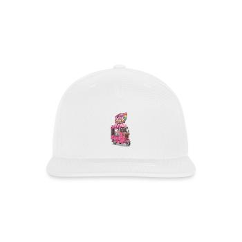 Vintage Pink Ice Cream Truck - Snapback Baseball Cap - white - Front