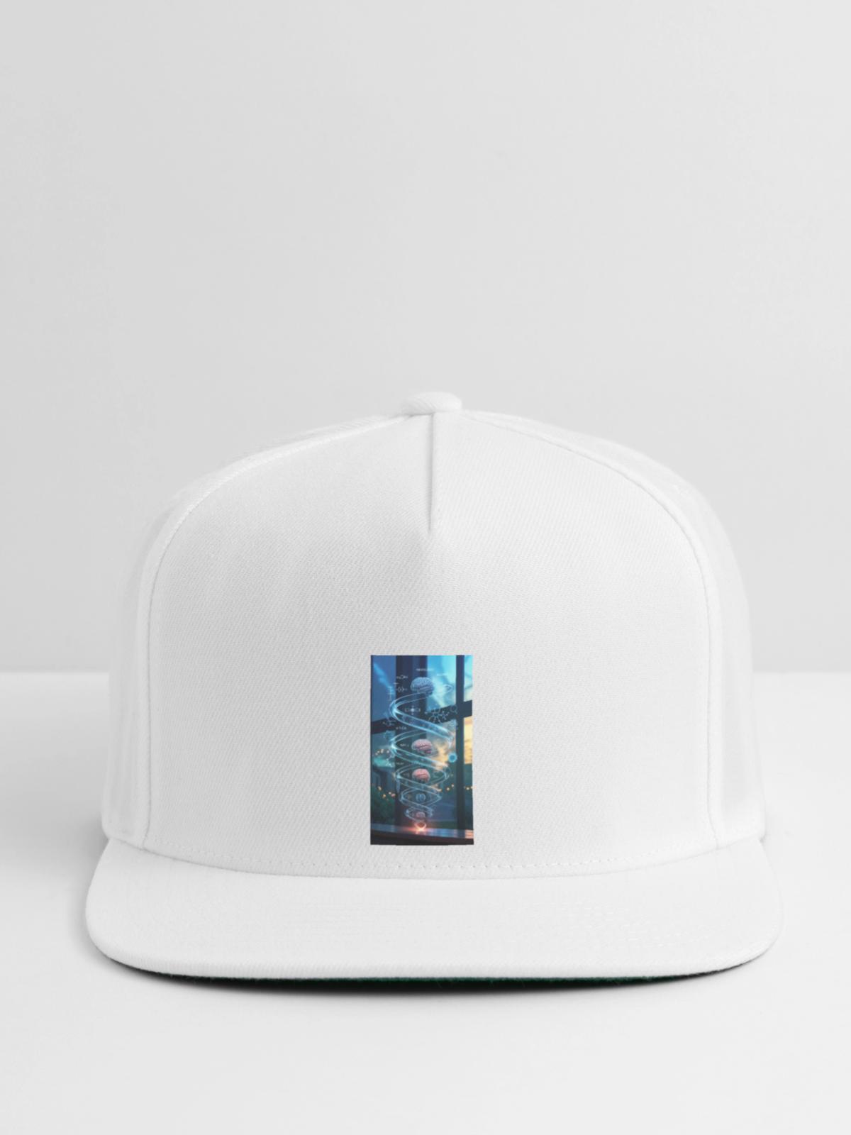 Neon Brain Spiral Science - Snapback Baseball Cap - white - Front