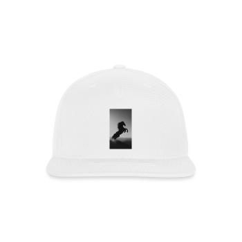 Silhouette Stallion at Dusk - Snapback Baseball Cap - white - Front