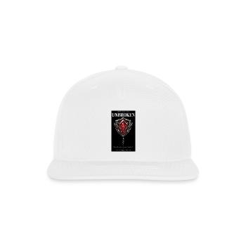 Unbroken Cyberpunk Chrome Aegis Shield Graphic Tee - Snapback Baseball Cap - white - Front