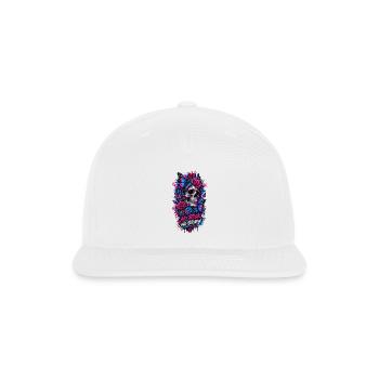 No Risk No Story Skull with Roses - Snapback Baseball Cap - white - Front