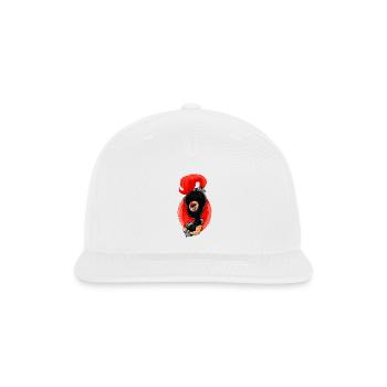 Woman In Black Leather Domina Fetish - Snapback Baseball Cap - white - Front