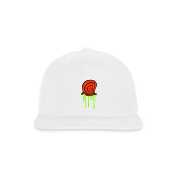 Snail shell Slime Disgusting Slimy Drops Dripping - Snapback Baseball Cap - white - Front