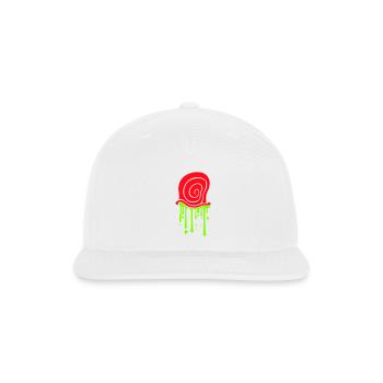 Snail shell Slime Disgusting Slimy Drops Dripping - Snapback Baseball Cap - white - Front