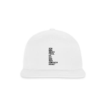 Lazy I Don’t Care German Design - Snapback Baseball Cap - white - Front