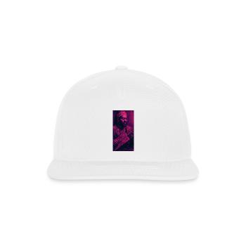 Neon Blues Guitarist Portrait - Snapback Baseball Cap - white - Front