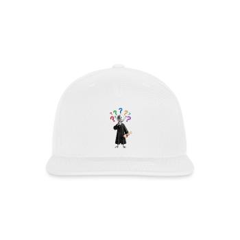 Thoughtful Grad with Question Marks - Snapback Baseball Cap - white - Front