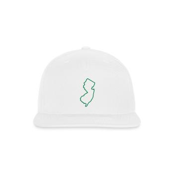 New Jersey Outline - Snapback Baseball Cap - white - Front