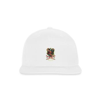 Japanese Warrior Mask Art - Snapback Baseball Cap - white - Front