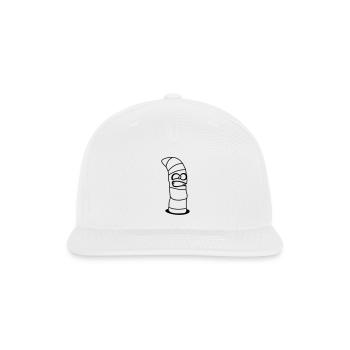 Anxious worm design - Snapback Baseball Cap - white - Front