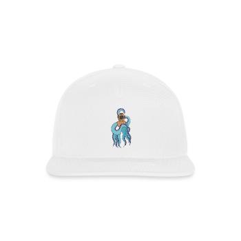 An octopus wearing a diving suit - Snapback Baseball Cap - white - Front