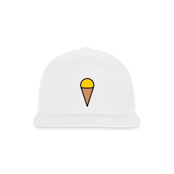 Minimal Ice Cream Cone Icon - Snapback Baseball Cap - white - Front