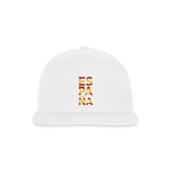 España Distressed Flag Typography - Snapback Baseball Cap - white - Front