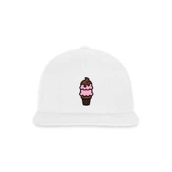 Ice Cream Cone Icon - Snapback Baseball Cap - white - Front