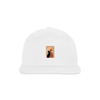 comfy elegant cat design shirt,cat and her shadow - Snapback Baseball Cap - white - Front