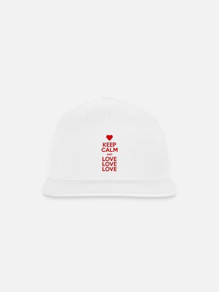 Keep Calm and Love love love - Snapback Baseball Cap - white