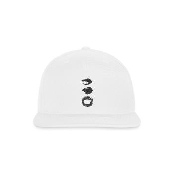 Mono Lip Print Kiss Pattern - Snapback Baseball Cap - white - Front