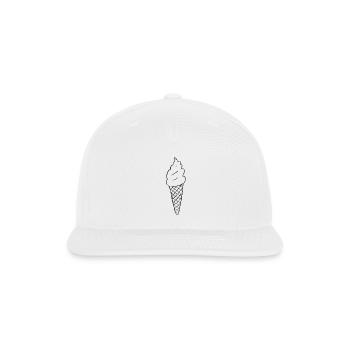 Minimal Ice Cream Cone Line Art - Snapback Baseball Cap - white - Front