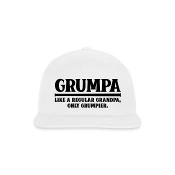 Grumpa Like A Regular Grandpa Only Grumpier Funny  - Snapback Baseball Cap - white - Front