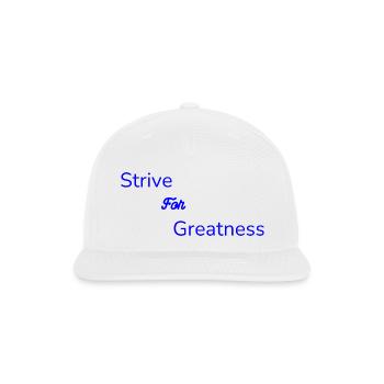 Strive For Greatness Blue - Snapback Baseball Cap - white - Front