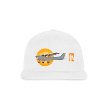 Cessna 172 Sunset Retro Flight - Snapback Baseball Cap - white - Front