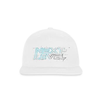 Next Level Neon Glitch Text - Snapback Baseball Cap - white - Front