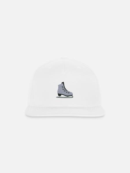 Ice skate embroidered - Snapback Baseball Cap - white