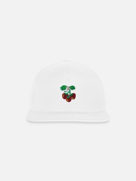 Strawberry embroidered - Snapback Baseball Cap - white