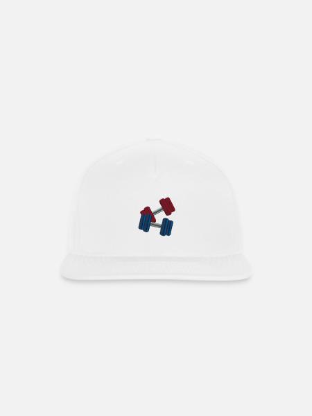 Weights embroidered - Snapback Baseball Cap - white