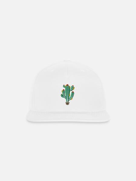 Big cactus embroidered - Snapback Baseball Cap - white