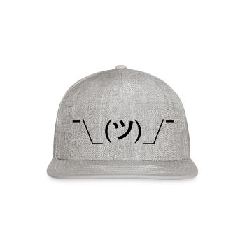 Shrug Emoji - Snapback Baseball Cap - heather gray - Front